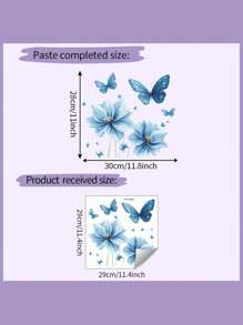 1/2pcs Flower Toilet Stickers Butterfly Toilet Lid Decals, Removable Self-Adhesive Waterproof Bathroom Wall Sticker, Decorative For Bathroom, Bathroom Decor, Wall Art For Home Cistern Restroom Bathroom Decals