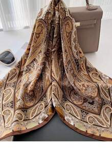 1 buc Eșarfă de mătase pentru femei, stil vintage britanic de palat, accesoriu de toamnă/primăvară, imprimeu geometric, eșarfă pătrată mică din mătase artificială, eșarfă bandană pentru cămașă, bandă de păr, bandă pentru cap, ideală pentru a vă îmbrăca ținuta