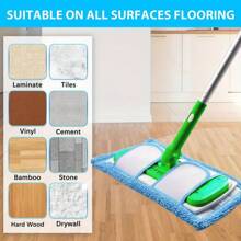 4PCS Replacement Microfiber Pad - Thick - Universal Commercial 12-13 Inch Mop Head- Heavy Duty - Wet & Dry Commercial Cleaning Refills Reusable Mop Refills Fit For Most Microfiber Flat Mop System