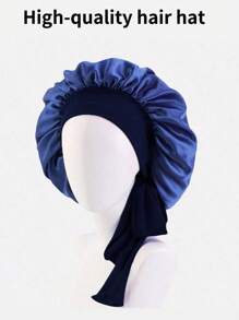 Chapeau rond à large bord pour dame avec nœud papillon en ruban simulé en soie, élastique. Bonnet de sommeil/attache-cheveux respirant et lisse antidérapant, convenant pour la vie quotidienne familiale, la beauté et la coiffure