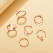 6 Stücke/Set europäischer und amerikanischer Stil durchbrochener verdrehter Fingerring