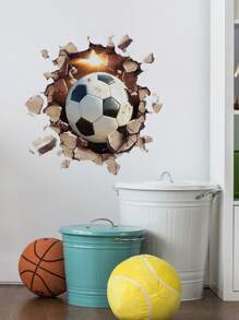 Adhesivo de pared con patrón de fútbol 3D, adhesivos, vinilo decorativo para decoración del hogar, artículos de decoración de primavera para renovar tu hogar, adhesivos de decoración de ramas