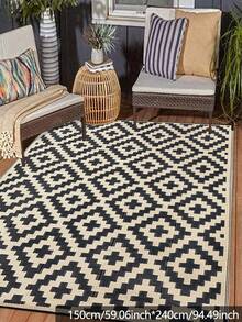 5ft X 8ft Outdoor Rug, Waterproof Plastic Straw Floor Mat - UV Resistant Reversible Indoor/Outdoor Rug For Porch, Camping, Pool Side, RV, Balcony, Garden, Patio, Patio Sofa, Easy To Clean - Black Rice - View 10