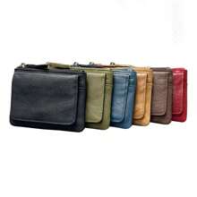 Retro RFID Wallet Small Men's Credit ID Card Holder Wallet Male Slim Leather Wallet With Coin Pocket For Men Women