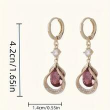 Elegant, Fashionable And Unique Pendant, Sparkling Pendant Earrings, Ladies' Party Jewelry - 綠色 - 查看 5