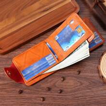 Men's Fashion Classic Wallet Vintage 100 US Dollar Pattern Wallet Multi Card Slot Zipper Coin Compartmen PU Leather Classic Short Wallet For Men Money Wallet Mini Wallet Purse Wallet Men Wallet Leather Small Wallet