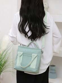 1PC Women's Personalized Ins Canvas Bag, Fashionable And Versatile Commuting Shoulder Bag For Work, Portable Multi-Pocket Storage Bag, Large-Capacity Student Book Handbag With College Style,All-Purpose,Large Capacity,Versatile,Multifunction,Colorful,Cute,Adorable,Contracted,Funny,Kawaii,Y2K,Minimalist,Commuting,Business Casual,Basics,Custom,Personalized,Unique,Customized,Ideal Gifts For Him,Ideal Gifts For Her,Her,Family,Friends,Girlfriend,For Anniversaries,For Birthdays,For Holiday/ Vacation,For Outdoors/Outings/Travel/Hiking/Stadium/Sports/Climbing,For Business/Commute/Work/Office