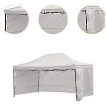 Carpa toldo plegable con paredes tamaño 3x45 metros lona impermeable resistente para exteriores protección contra sol y lluvia fácil instalación desmontable portátil ideal eventos jardín terraza camping fiestas reuniones uso comercial multifuncional durable accesorios toldos - Blanco - Ver 3