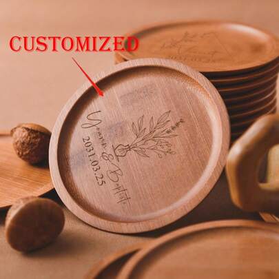 1PC Personalized Coaster With Engraving, Bridesmaid Souvenirs,Bridesmaid Gifts,Unique Anniversary Gift For Couple Engagement