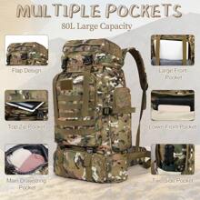 NEWHEY Mochila de camping/senderismo de 80L, mochila rústica militar MOLLE, mochila de senderismo impermeable y ligera