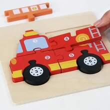 Jogo Quebra-cabeça Madeira Infantil Educativo Montessori Brinquedo Didático - Multicolorido - Visão 3