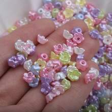 Approx. 100/200pcs Assorted Colored Lily Of The Valley Acrylic Beads, 6mm Flower Spacer Beads For DIY Jewelry Making, Bracelets, Necklaces, Earrings, Keychains, Phone Charms, Wedding Favors, Home Decor, Craft Supplies - Multicolor - View 5