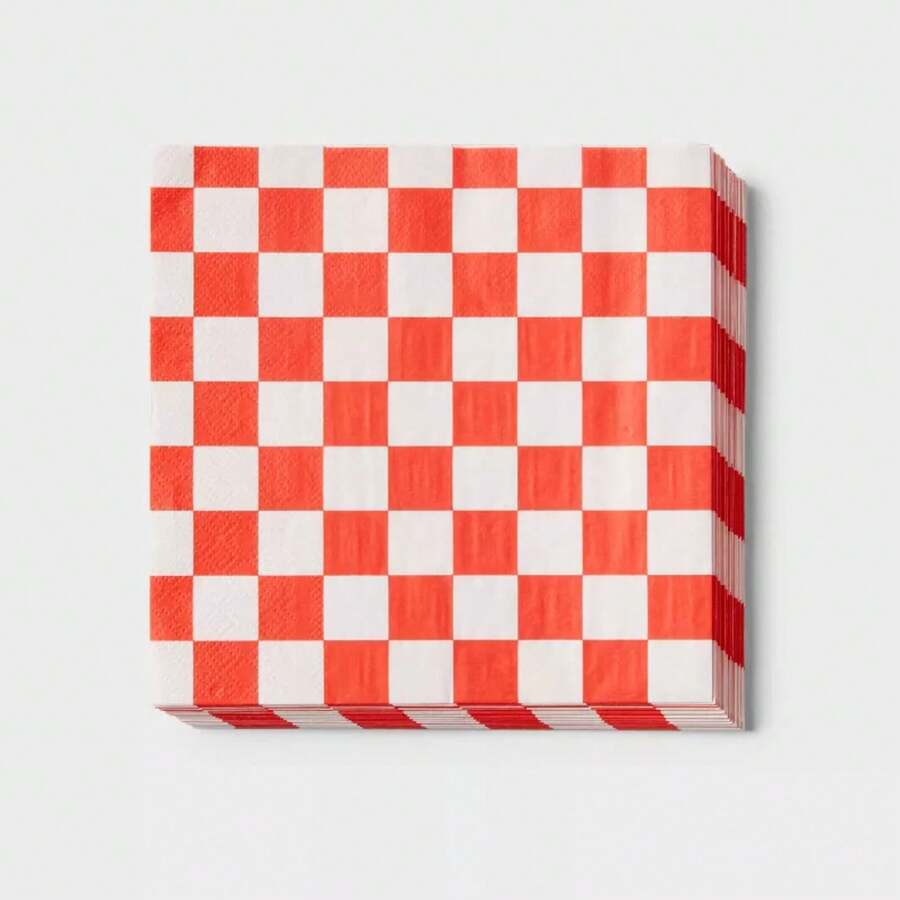 Red Checkered Lunch Napkin 30ct - Spritz - 1 - View 1