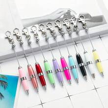 1-5pcs Colorful Creative Cute Metal DIY Bead Mini Short Glittering Crystal Diamond Pen With Key Ring,Office Portable Pocket Pens With Beaded ,Lobster Clasp Keychain Ballpoint Pendant Pens For DIY, Could Hang On Schoolbag Or Handbag ,Suitable For Office ,Students,Girls,Lady ,Women,Gift For Party Favors ,Brthday , Prizes,Valentines'Day,Teachers'day,Back To School