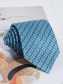 1pc Men's Fashionable Fox Patterned Thick Necktie For Fun Animal-Lovers, Suitable For Parties Or Gifts Casual - Red - View 9