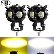 S&D Motorcycle Spotlight 3inch Fog Lights 6000K 3500K LED Off Road Driving Light 30000LM Auxiliary Spot Work Lights For Truck Car
