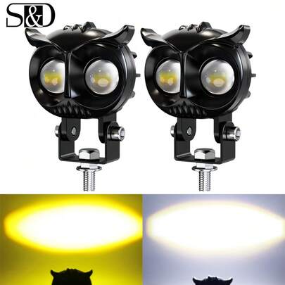 S&D كشاف دراجة نارية 3 بوصة ضوء ضباب 6000K 3500K LED ضوء قيادة الطرق الوعرة 30000 لومن كشاف مساعد ضوء عمل مناسب للشاحنات والسيارات