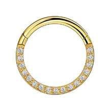 1 pièce Anneau de nez en acier inoxydable avec zirconium cubique, bijou de piercing anneau de nez sans couture fermé