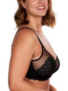 HSIA Minimizer Bras Women Large Bust Full Coverage Lace Plus Size Bra - Scales - Black - View 2