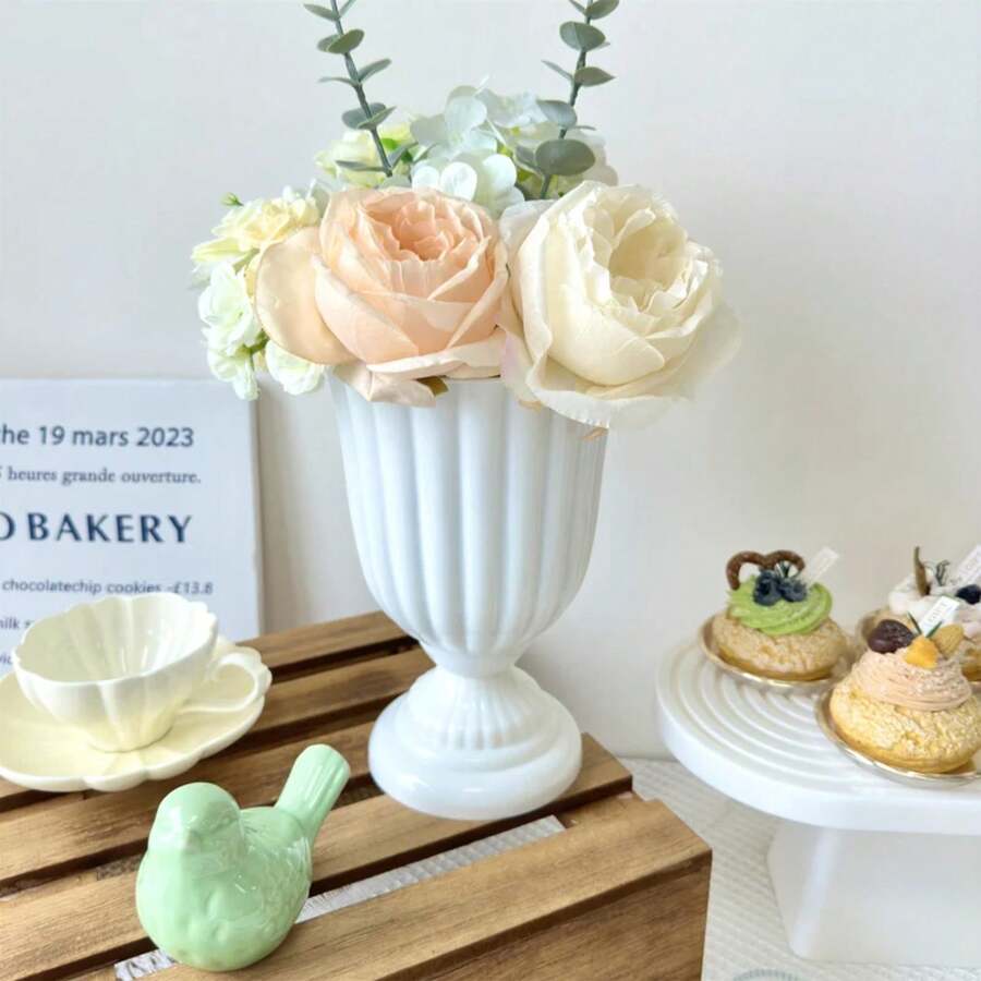 macetas de arreglo de flores para centro de mesa, decoraciones de mesa, florero de plástico, decoración del hogar, boda,, Navidad, 1. - Rosa Pálido - Ver 1