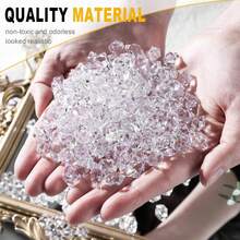 DomeStar 550PCS Pink Vase Fillers, Acrylic Fake Crushed Ice Rocks Pink Gems Crystals Plastic Diamonds For Vase Fillers Centerpiece Fish Tank Table Scatter Photography Props Display Decoration - Clear - View 3