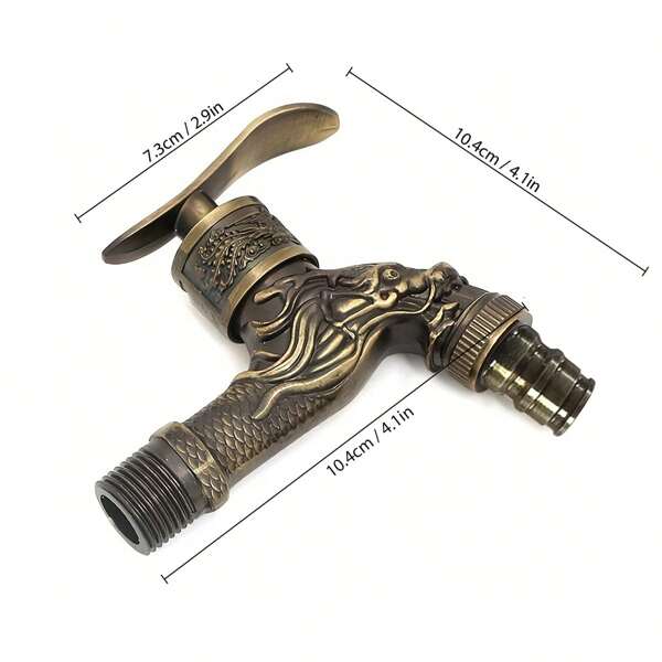 "Classic" Vintage European-Style Single Cold Wall-Mounted Faucet - Stainless Steel, Perfect For Kitchen Sink, Washing Machine, Outdoor Garden & Bathroom Accessories