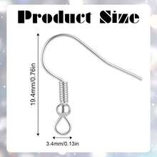 50 buah Pengait Anting-Anting Antialergi dari Stainless Steel, Perlengkapan Pembuatan Anting-Anting Lengkap dengan Pengait Anting-Anting, Cincin Penghubung, dan Penutup Anting-Anting untuk Pembuatan Perhiasan - Perak - View 3