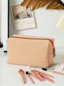 Women's Large Capacity Portable Travel Makeup Bag, Cute Makeup Brush Storage Pouch, Cosmetic Organizer Bag