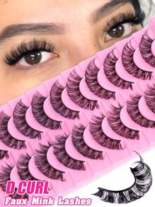 10 Pairs Of Russian False Eyelashes With D Curl, Soft And Sponge Thick Cross Eyelashes, Natural Reusable False Vision Eyelashes, Eyelash Extensions Eyelashes