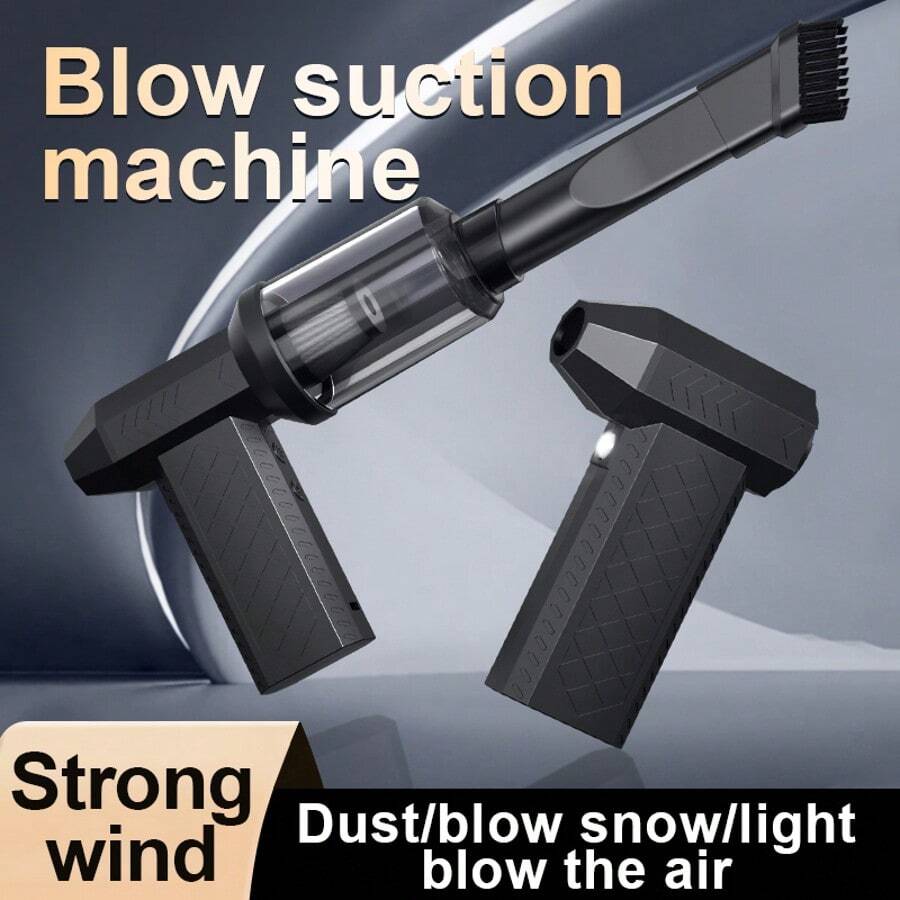 2000mAh Lithium Battery Vacuum Cleaner Turbofan, High-Speed Turbocharged Hurricane Turbofan, Camping Outdoor Handheld Wireless Violent Fan - Black - View 1