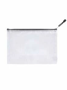 10/20pcs A4 Mesh Zipper Bags, PVC Mesh Zipper Pouches, Waterproof Plastic Mesh Zipper Envelopes, File Folders, Multi-Purpose Mesh Organizer Bags, Transparent Document Storage Bags Back To School