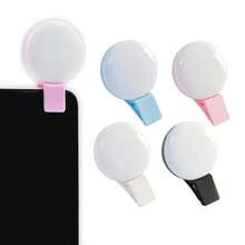 1 件便携式迷你夹式补光灯、LED 补光灯自拍灯、手机自拍灯、圆形自拍灯，适用于手机和电脑、化妆、Zoom 会议、直播、Vlog、完美的自拍和视频通话 150mAh 适用于自拍和直播、便携式灯