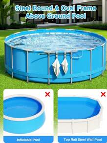 1/2 pièces, Crochets de piscine pour pôles - Porte-pôle de piscine réglable à 3 crochets pour accessoires de piscine hors sol, support de skimmer et d'outil de nettoyage pour l'entretien de la piscine hors sol, articles de plage essentiels, accessoires de plage, flotteur de piscine
