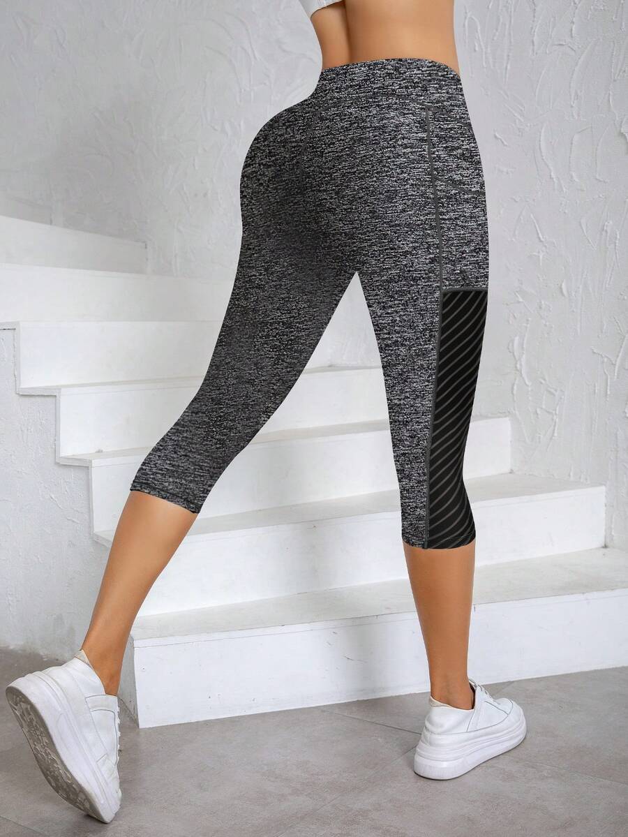 Hochtailliges Peach Lift Yoga Caprihose für Frauen - atmungsaktiv, dehnbar, hüftliftend Trainingsleggings mit Tasche, nicht durchsichtiger Polyestermischung, ideal für alle Jahreszeiten
