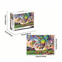 1 盒 1000 片高品质成人拼图，风景、油画、多肉植物、伦敦巴士、梦幻湖、热气球，27.56 X 19.68 英寸/70 X 50 厘米，厚纸板成人拼图玩具，益智减压趣味家庭游戏，适合家庭、客厅和办公室装饰，很棒的圣诞礼物