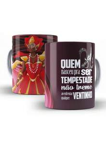 Porcelain Mug Orixá Iansã Who Was Born To Be A Storm Does Not Tremble When Facing Any Wind - 白色 - 查看 1