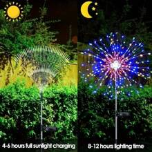Luzes de Fogos de Artifício Solares para Jardim, Luzes Decorativas Solares LED para Uso Externo, 60/90/120/150/200 LEDs, IP65, Ideal para Passarelas e Decoração Festiva de Quintal para o Natal, Iluminação de Passarelas Luzes de Fogos de Artifício Solares, Luzes Solares, Luzes de Jardim para Exteriores