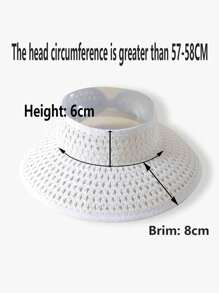 1pc Women's Perforated Breathable Solid Color Sun Hat, Large Brim Design For Face Slimming, Foldable Sun Protection Hat, Essential For Summer Outings