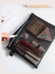 1/3 Stücke graue und schwarze Reisetasche für Kosmetik, aus Nylonmaterial gefertigt, geeignet zum Aufbewahren von Lippenstift, Puder, Lipgloss, Lotion, Handcreme und anderen Damen-Kosmetikartikeln. Zusätzlich können darin auch Alltagsgegenstände wie Masken, Stifte und Radiergummis aufbewahrt werden.