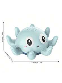 Cute Octopus Kids Pool Bath Toys Bathroom Automatic Induction Water Spray Small Octopus Electric Octopus With Light Music Play Water Baby Bathroom Toys, Gift