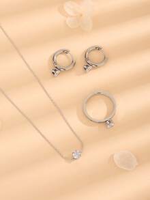 4 cái/bộ Bộ Trang Sức Trang Trí Rhinestone - Vàng - Xem 5