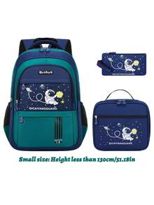 3pcs Kid's Cartoon Backpack With Handbag Pencil Case, Astronaut Back To School Bag, Large Capacity School Backpack, For Children Aged 7 To 14 - Astronaut 3-piece Set - View 16