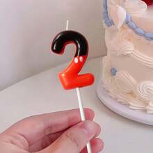 1pc Cute 0-9 Number Cake Candles In Black & Red Colors, Cake Decorations For Birthday, Anniversary, Party Favors, Birthday Party, Cupcake Toppers, Birthday Party Plates, Gender Reveal, Bachelorette Party, Graduation - Princess Theme, No Feathers, Multi-Purpose Celebration Candles, No Electricity Required, Birthday Candles, Birthday Decorations, Happy Birthday, Room Decor - Black & Red - View 14
