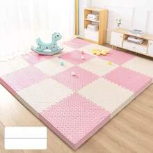 8块婴儿房地毯，30x30厘米彩色互锁泡沫拼图垫，带数字和字母，防滑婴儿爬行垫，适用于客厅、卧室、早教、婴儿学习和玩耍、泳池垫
