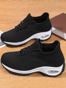Women's Walking Shoes.WOMEN'S VERSATILITY VENTILATED SOFT-SOLED SPORTSWEAR - Black and White - View 1