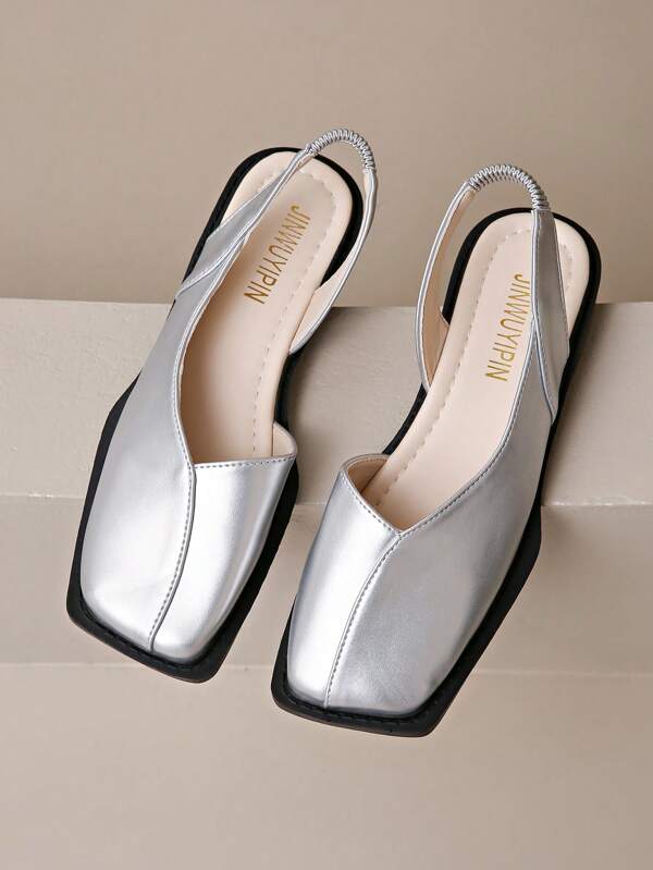 Sapatos femininos baixos 2025, calçados baixos com fivela de luxo, calçados femininos, slingback, bico fino, sandálias casuais femininas, mules