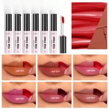 Set de 6 tintes labiales: duraderos, resistentes al agua, hidratantes, fórmula ligera, no pegajosa, de alta duración, aplicación suave, acabado natural, perfectos para todo tipo de piel, ideales para uso diario y ocasiones especiales.