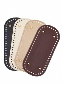 4pcs 8.66x3.93 Inch Crochet Bag Base, 4 Colors Diy Woven Bag Bag Bottom Handmade Bag Base Accessories Leather Bag Bottom Oval Bag Bottom Pad Knitted Crochet Base Wallet Bottom With Hole For Handbag Purse Tote Bag Shoulder Crossbody Bag