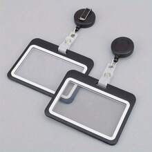 1/2/4pcs Black Horizontal ID Card Holders With Belt Clip - Durable Plastic Badge Reels For Work, Office, School Events, And Staff Identification - Secure & Convenient Design - 黑色 - 查看 6