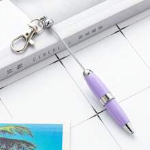 1-5pcs Colorful Creative Cute Metal DIY Bead Mini Short Glittering Crystal Diamond Pen With Key Ring,Office Portable Pocket Pens With Beaded ,Lobster Clasp Keychain Ballpoint Pendant Pens For DIY, Could Hang On Schoolbag Or Handbag ,Suitable For Office ,Students,Girls,Lady ,Women,Gift For Party Favors ,Brthday , Prizes,Valentines'Day,Teachers'day,Back To School